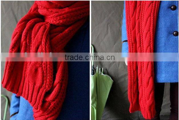 Fashion Wool Knitted Lady Winter Scarf