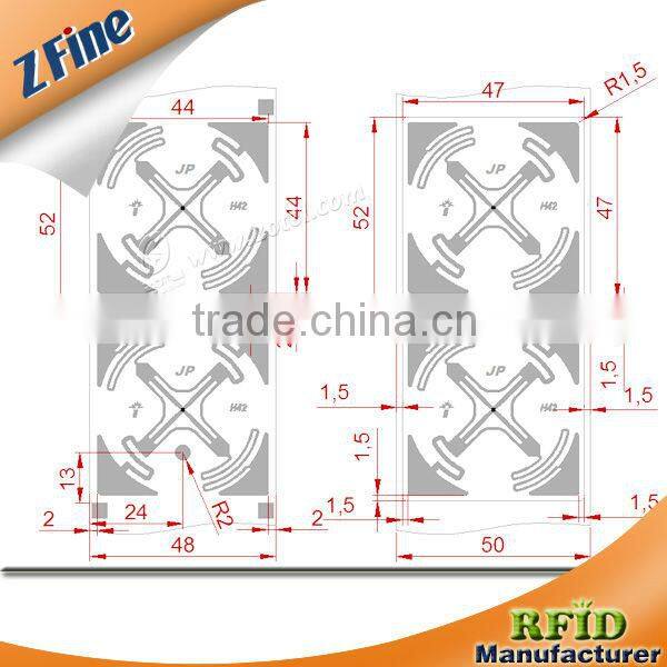 NFC Sticker 38x26mm Rectangle 13.56MHz RFID Label 1k S50 Access Control