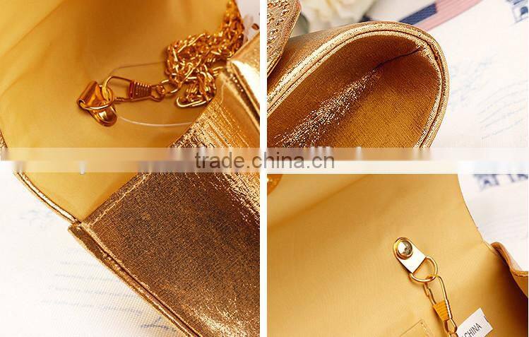 Latest Fashion Pretty Luxury Crystal Evening Bags,Gold Evening Clutch Bags