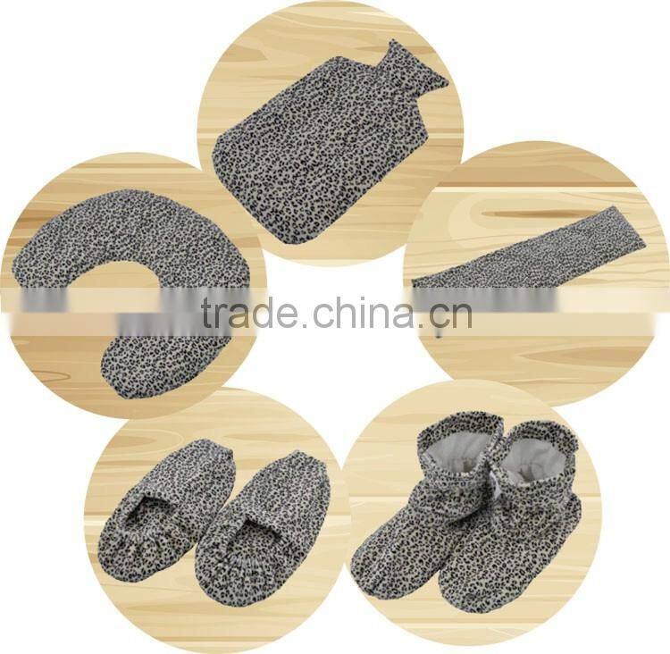Leopard print fabric heat cold pack / warm slippers