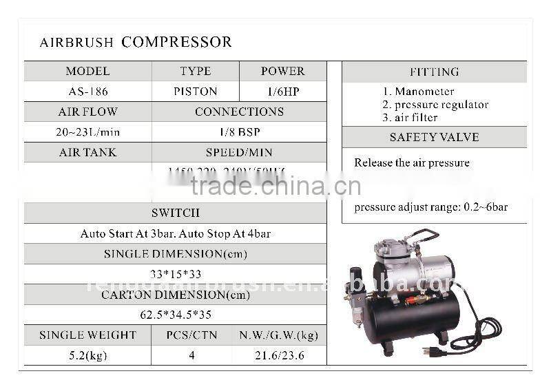 portable mini airbrush compressor AS-186