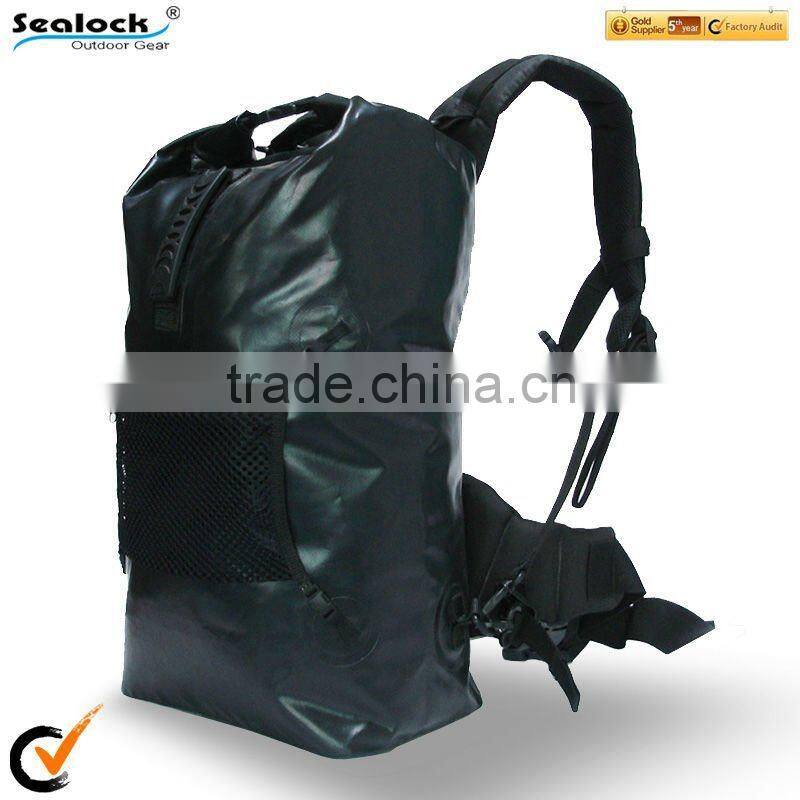 46 Liter black waterproof hiking or camping backpack
