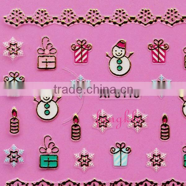Hotselling 3D christmas nail art sticker