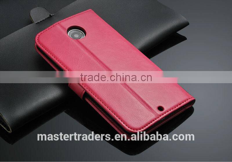 Original Fashion 64 Grain Stand Holder Wallet Flip PU Leather Case For Motorola Google 6 MT-3101