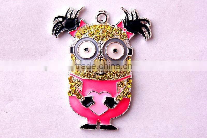 Factory Direct AAA Quality Fashion Easter Alloy hat rhinestone charming crystal pendants for kids jewelry making!!