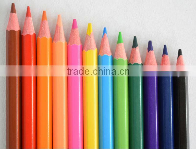 7" Hexagonal Wooden Colored Pencil, Long Wood Drawing Coloring Pencil