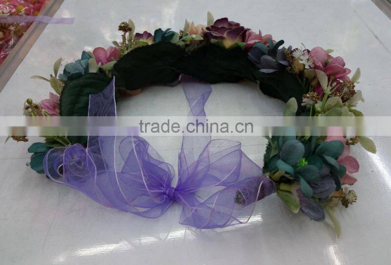 HL015 New artificial flower crown/tiara flower crown/wedding flower crown wreath headband flower