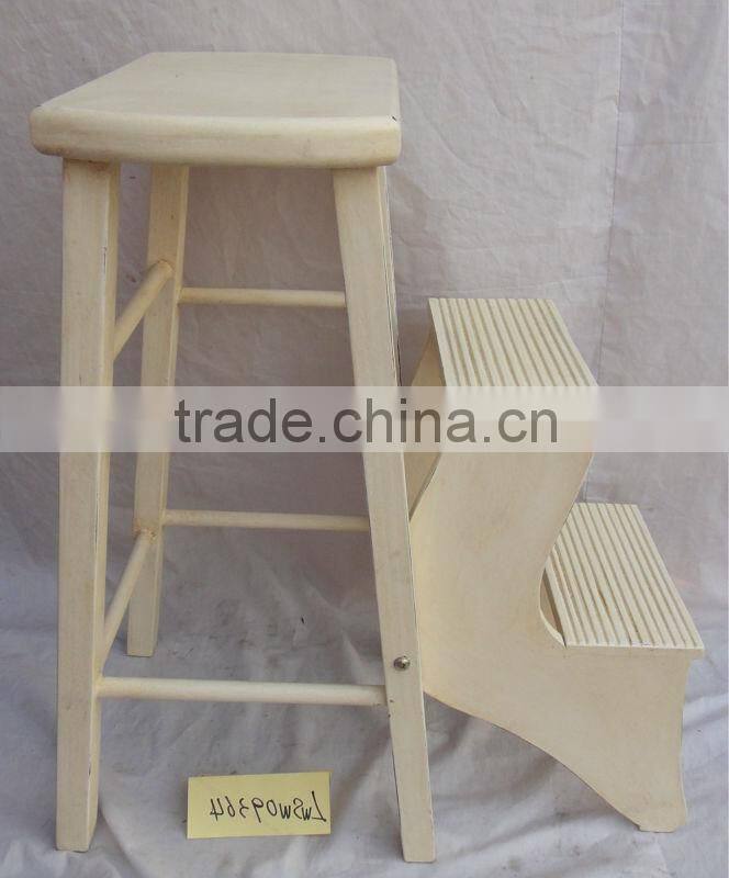 Antique exalted wooden chair with ladder