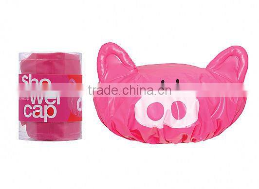 3D animals cartoon shower cap swim pvc bath cap for kids