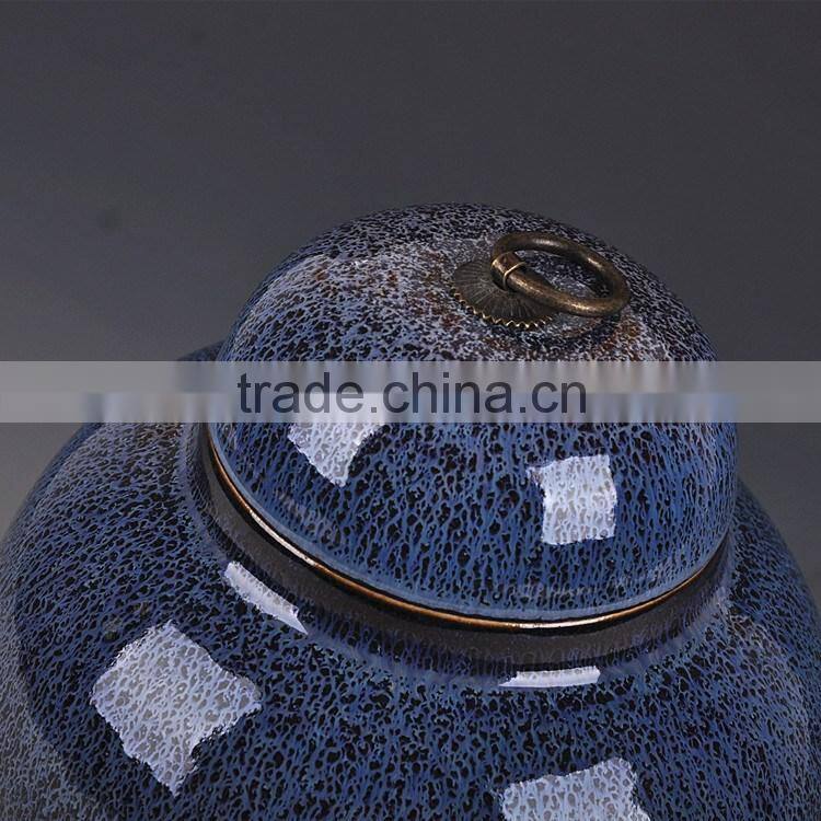 Antique Jingdezhen porcelain ceramic garlic storage jar for flower tea leave