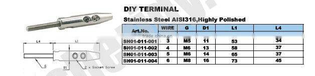 Stainless steel wire rope terminal
