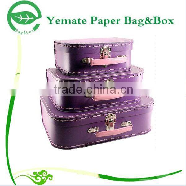 Fashion Delicate Pink Color suitcase shaped paper luxury makeup vanity box