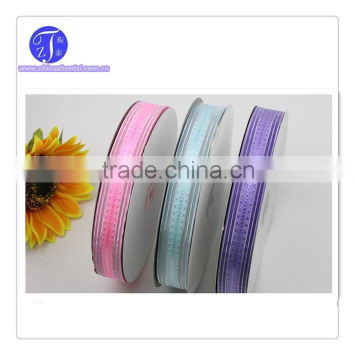 fashion organza ribbon with siver yarn ,decorative ribbon