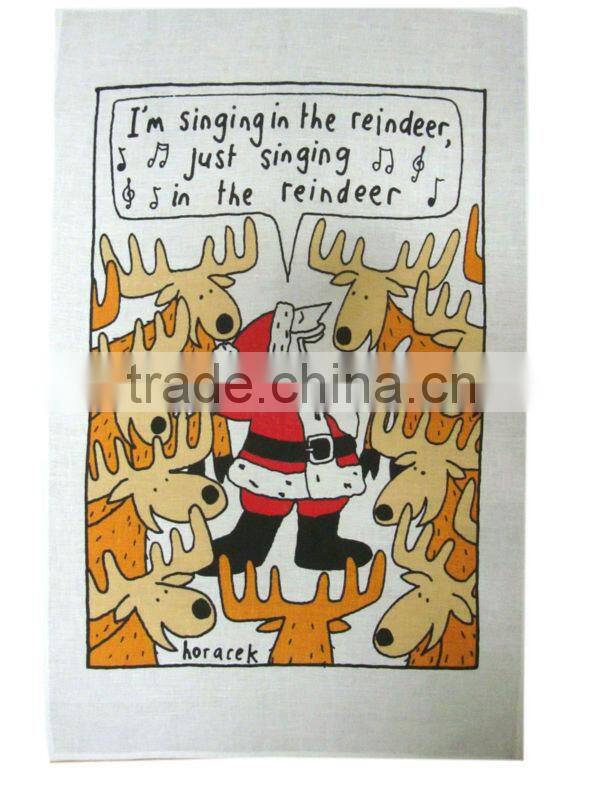 kitchen textile printed tea towel for home decoration linen tea towel and cotton tea towel for promotion and gift