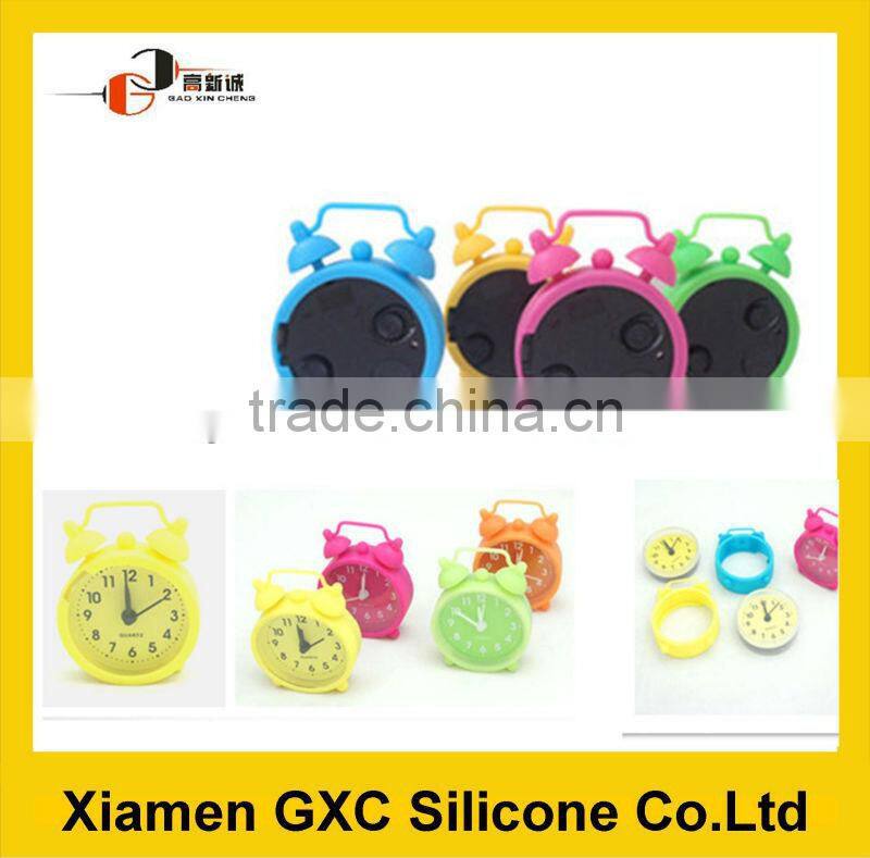 colorful silicon mini cute alarm clock for promotion gift