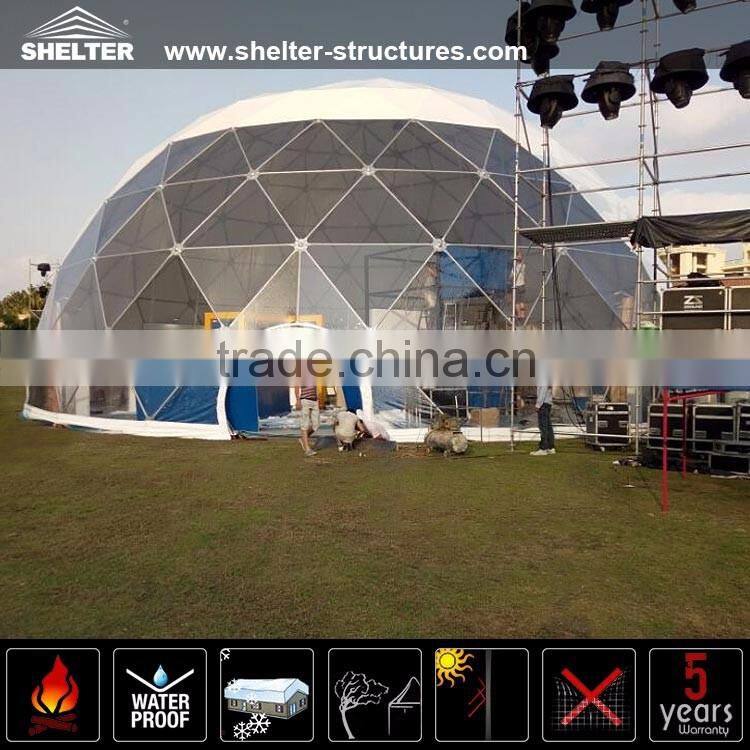 Outdoor Transparent Geodesic Dome with Wind Resistant