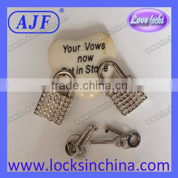 Newest square rhinestone padlock for necklace