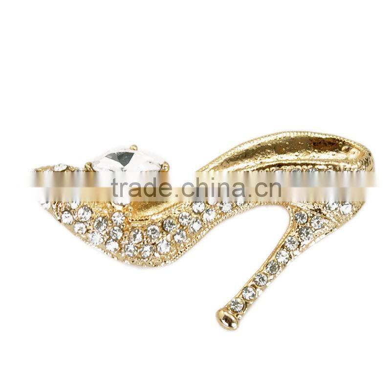 Korean fashion diamond alloy jewelry wholesale high heels shoe brooch