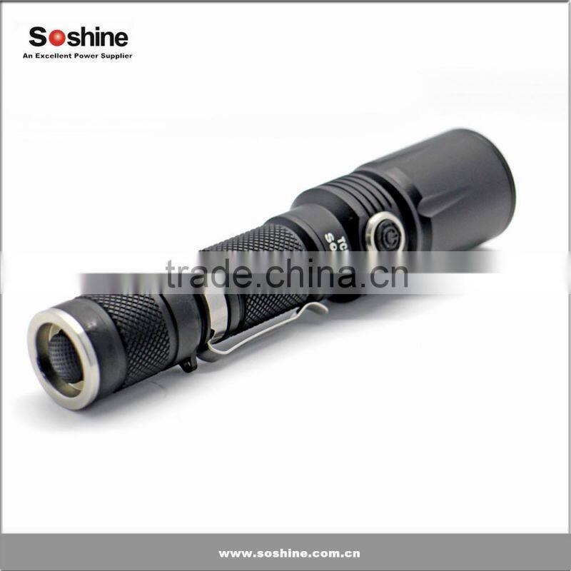 Soshine TC5CS LED 960lm 4-Mode White Control Tactical Flashlight - Black (1 x 18650)
