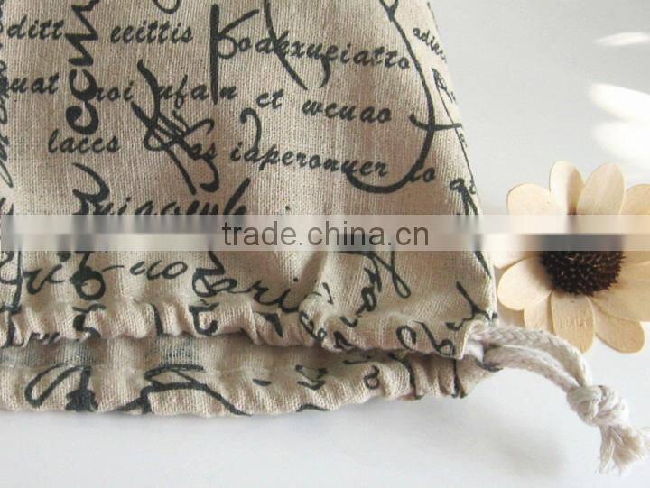 Wholesale organic cotton promotional drawstring bag