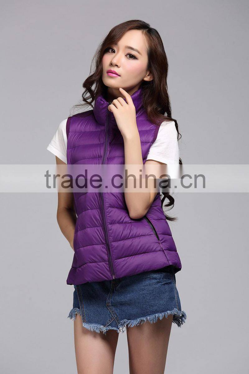 Hot selling down bodybuilding ladies vest for winter