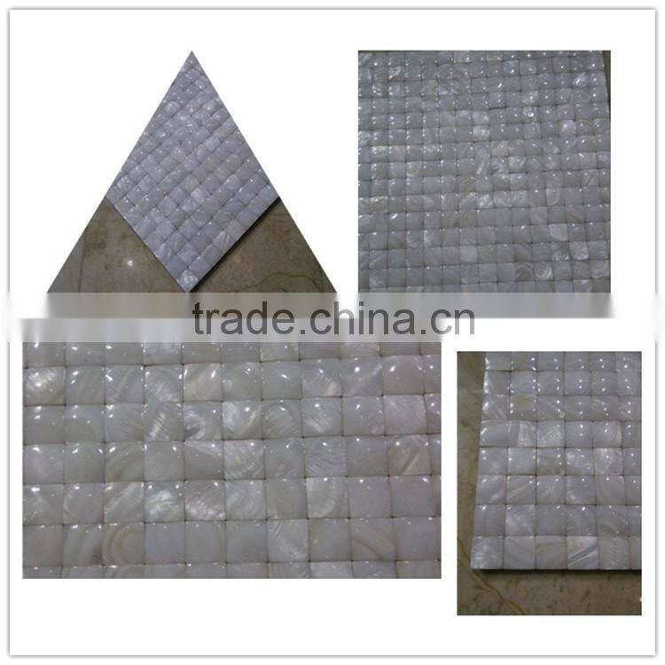 white wave design convex white mother of pearl shell mosaic tile on mesh