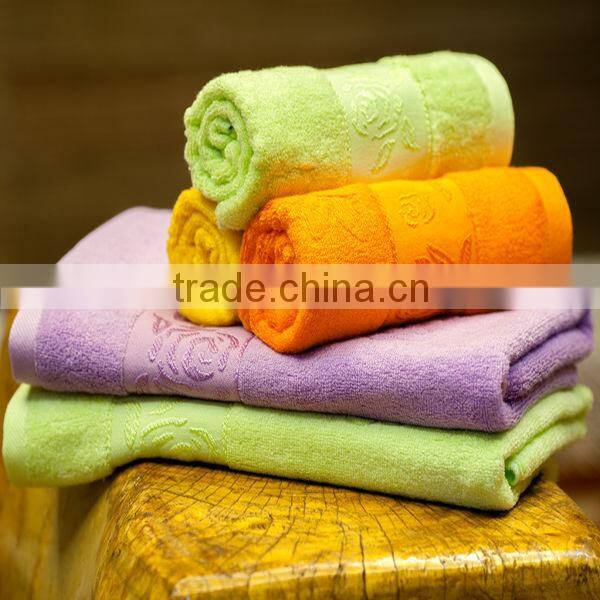 16s or 32s/2 solid color jacquard bamboo towel