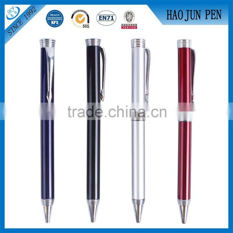 2016 Promotional Heavy Red/White/Black/Bule Metal Roller Pens For Gift ,Metal Twist Ballpoint Pen