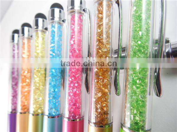 Wholesales Novetly Crystal Capacitive Touch Metal Ball Pen , Multicolor Crystal Ball Pen