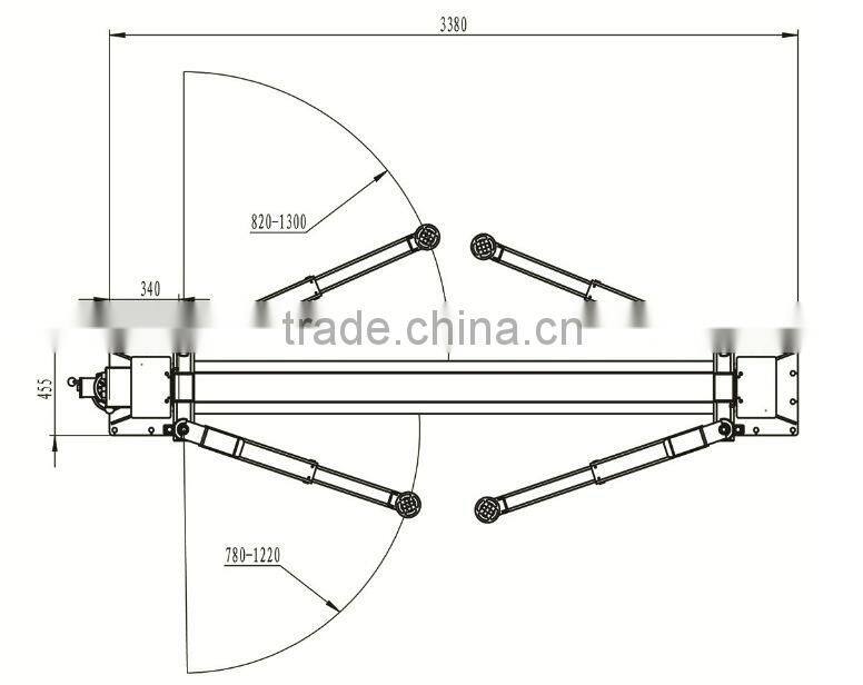 Two post or 2-post floor plate car lift