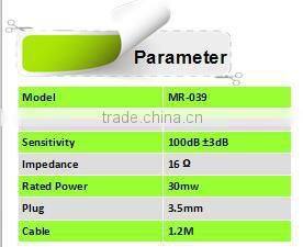 OEM Dynamic Drivers headphones with 10mm Driver Unit for Laptop Computer or Android Mobile Phone