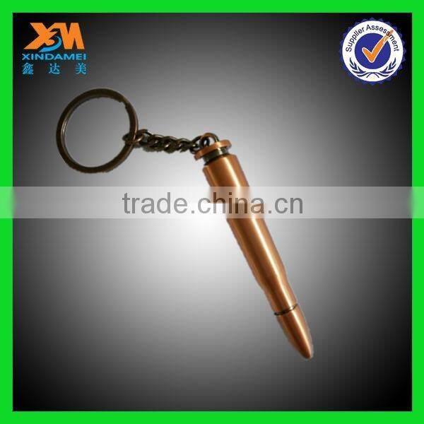 Custom copper, zinc alloy, stainless steel, stainless iron bullet key chain
