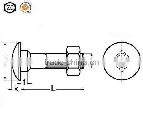 carriage bolts DIN603 Stainless steel