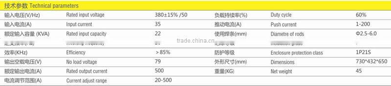 Super quality igbt Inverter Manual arc welder machines dc welding machine ZX7-500D