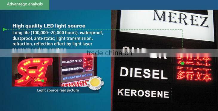 outdoor waterproof electronic billboard gas station led price sign