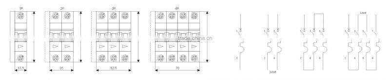 SL7-N Series non polarity dc circuit breaker for pv solar system 2P DC550V 16A