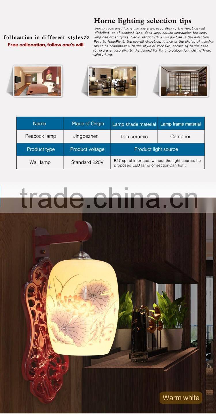 Traditional Wall Lamp For Reading Ceramic Wood Craft Beside Home Deco Hotel Beside LED E27 220v 110v