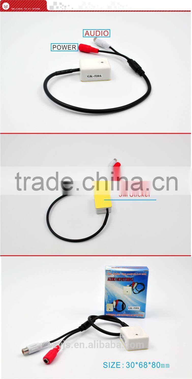 Quadrate High-quality sound Monitoring scope 60 square meter CCTV microphone GK-510A