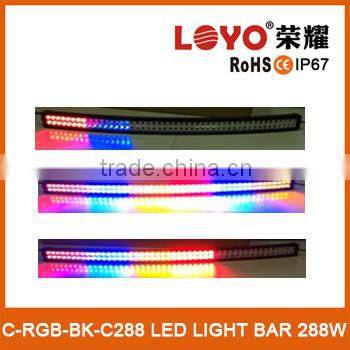50" rgb color change led flash light bar strobe 12v blue yellow and red 50" curved led flash light bar