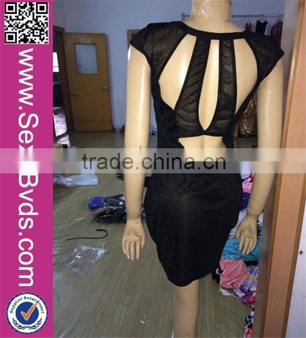 Bling Sexy Back Hollow Out Mini Dress Fashion Ladies Club Wear