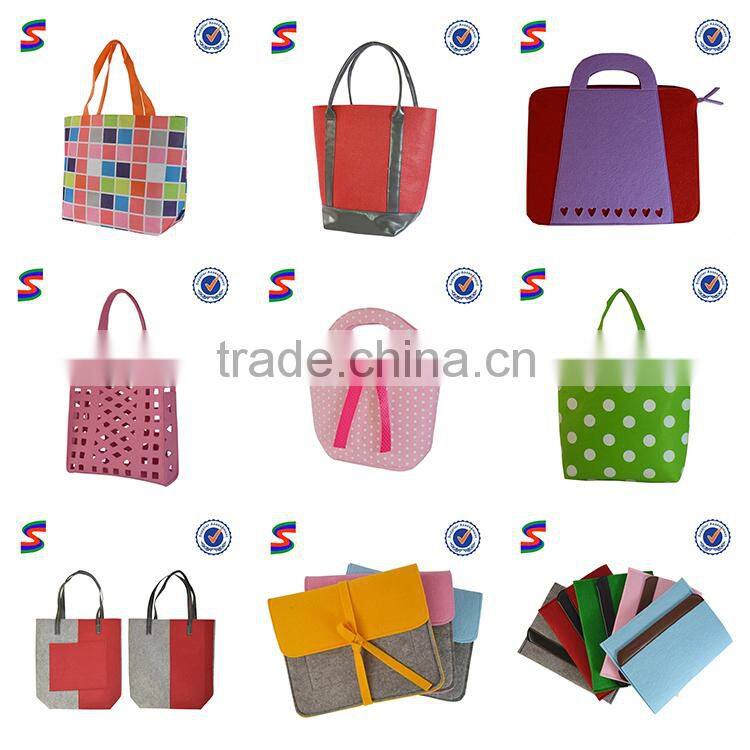 Wool Felt Messenger Bag Reusable Felt Bags