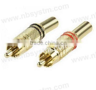 RCA plug metal with spring Gold I.D 5.8mm