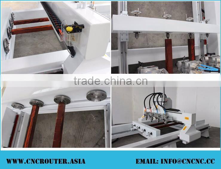 Custom Design 4 Heads 4 Rotary Axis Wood CNC Router Machine Mainly For Round Materials ZKM-1325 With Air Cylinder For Z-Axis