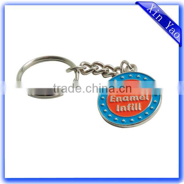 Wholesale custom logo embossed antique bronze round keychain