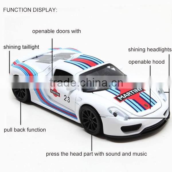 1:32scale open door car toy with sounds and lights