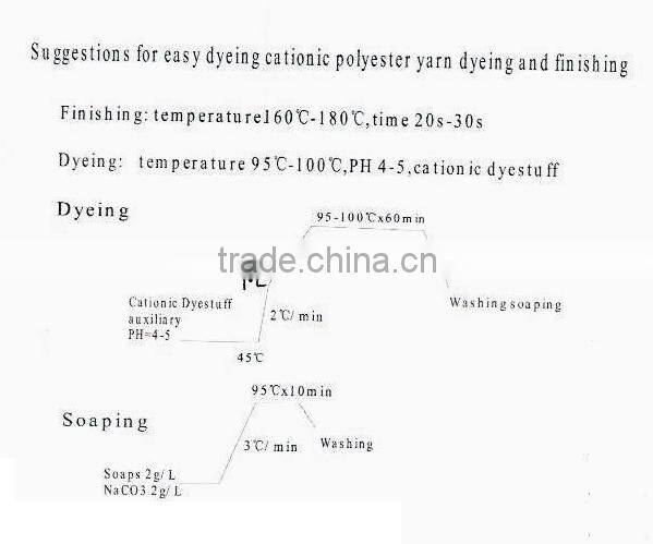 easy dyeing cationic polyester yarn for seamless underwear