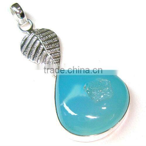 925 semi precious turquoise gemstone jewelry fashion pendant