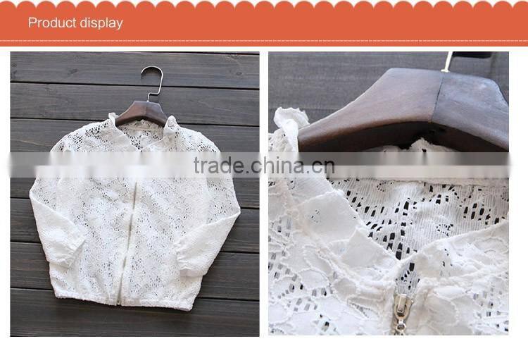 High Quality Fashion Breathable Children Zipper Coats for Girls, Zipper Unlined Upper Garment