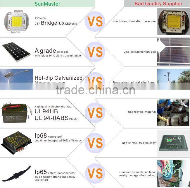 12V/24V Intelligent solar street light with pole