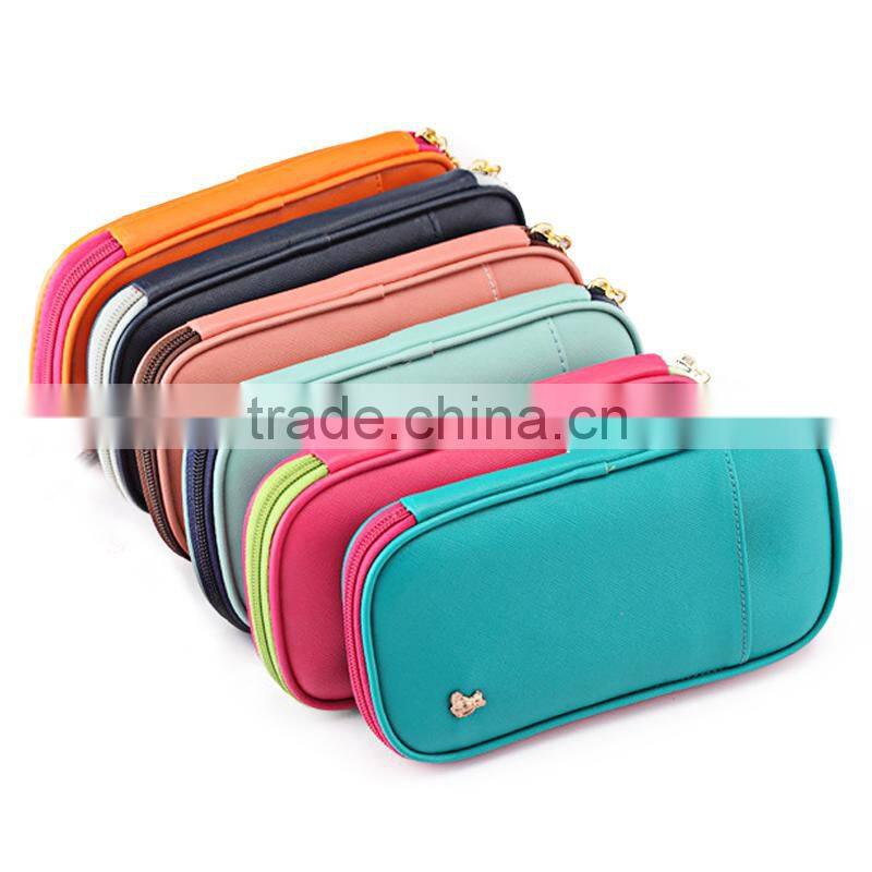 Candy Color Pencil CasePortable Multifunction Solid Color Pencil Box Pouch Fashion Pencil Bag Free Shipping